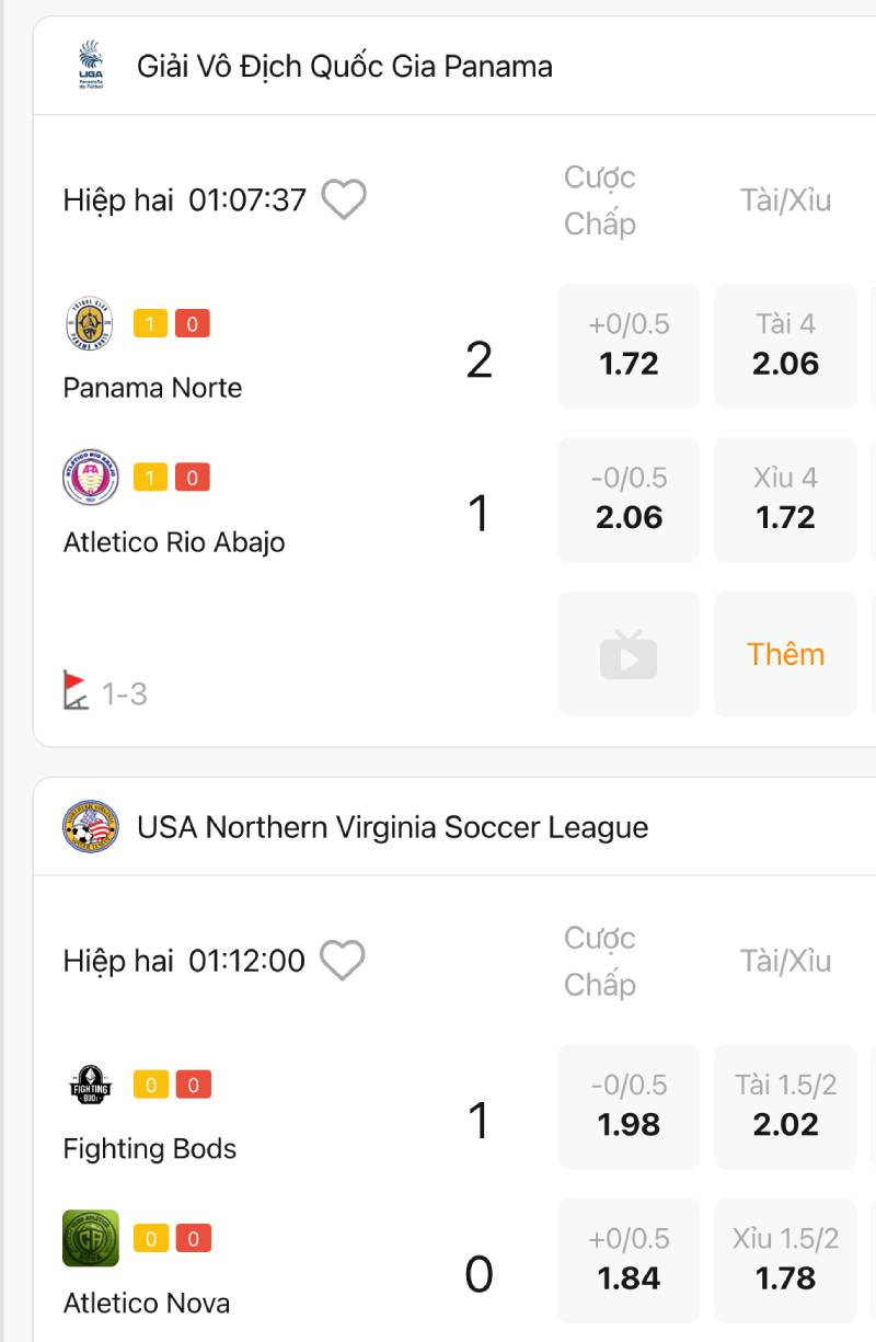 Quan sát sự thay đổi của tỷ lệ kèo