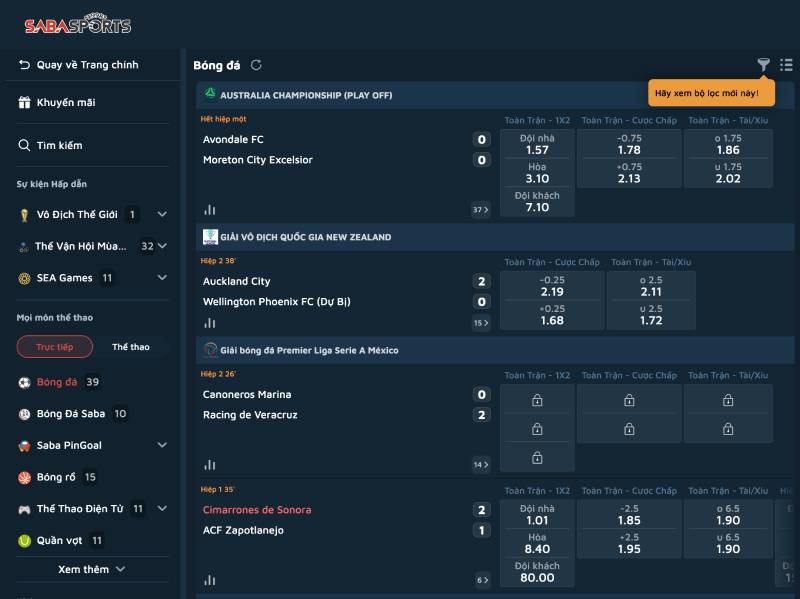 Tỷ lệ kèo chuẩn, không bị can thiệp